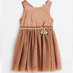 H&M Girl’s Bronze Starry Tulle Skirt Dress Size 10